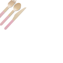 Coterie Best Sellers Pale Pink Wooden Cutlery Set (30 Per Pack)