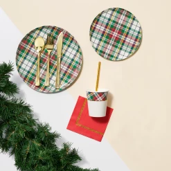 Coterie Festive Plaid Large Plates (10 Per Pack)