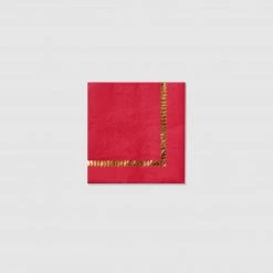 Coterie Dark Red Brushstroke Napkins (25 Per Pack) Tabletop