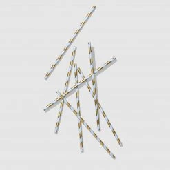 Coterie Blue And Gold Paper Straws (25 Per Pack)