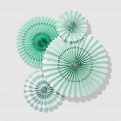 Coterie Mint Party Fans Decorations
