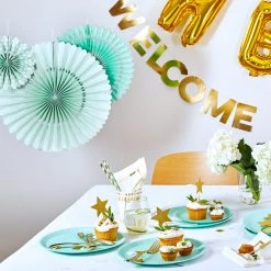 Coterie Mint Party Fans Decorations