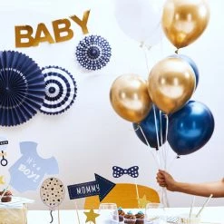 Coterie Decorations Navy And Gold Balloon Bunch