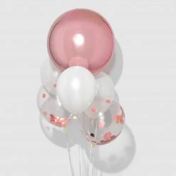 Coterie Decorations Rose Gold Confetti Balloon Bunch