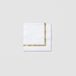 Coterie White Brushstroke Cocktail Napkins (25 Per Pack)