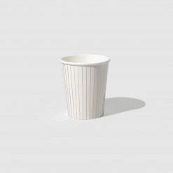 Coterie Tabletop White Pinstripe Cups (10 Per Pack)