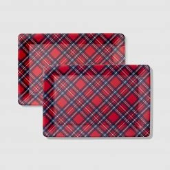 Draper James X Coterie Plaid Serving Trays (2 Per Pack)