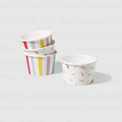 Coterie Tabletop Stripe And Sprinkle Bowls (10 Per Pack)