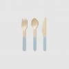 Coterie Tabletop Pale Blue Wooden Cutlery Set (30 Per Pack)