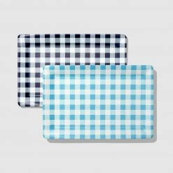 Tabletop Draper James X Coterie Gingham Serving Tray (2 Per Pack)