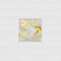 Coterie Carrara Marble Cocktail Napkins (25 Per Pack)