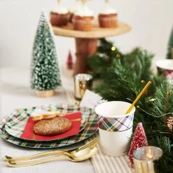 Coterie Festive Plaid Cups (10 Per Pack)