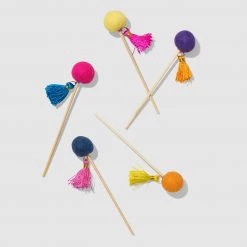 Coterie Pom Pom Stirrers (10 Per Pack) Decorations