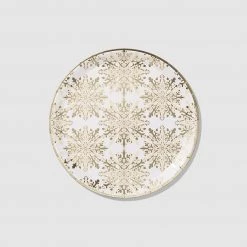 Coterie Golden Snowflake Large Plates (10 Per Pack) Tabletop