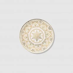 Coterie Golden Snowflake Small Plates (10 Per Pack) Tabletop