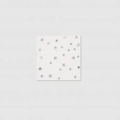 Coterie Silver Stars Cocktail Napkins (25 Per Pack) Tabletop