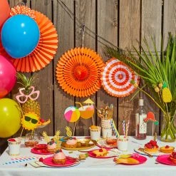 Coterie Tropical Coral Party Fans